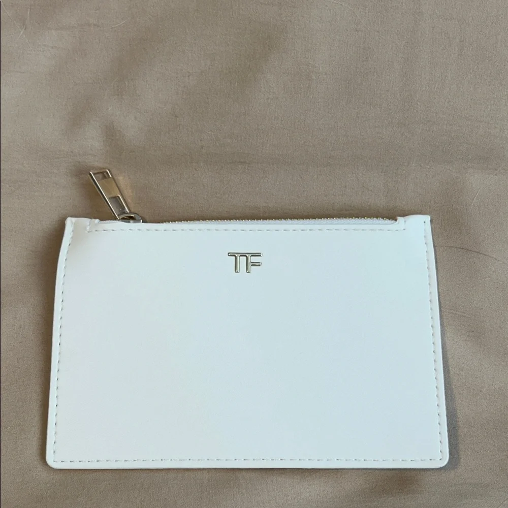 ✨ Tom Ford Beauty White GWP Zip Card Holder / Mini Pouch NEW in Box